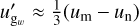 $\[u_{\mathrm{g}_w}^{\prime} \approx \frac{1}{3}\left(u_{\mathrm{m}}-u_{\mathrm{n}}\right)\]$