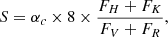 $$ \begin{aligned} S= {\alpha _c} \times 8 \times \frac{F_H+F_K}{F_V+F_R}, \end{aligned} $$
