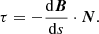 $$ \begin{aligned} \tau = -\frac{\mathrm{d}{\boldsymbol{B}}}{\mathrm{d}s}\cdot {\boldsymbol{N}}. \end{aligned} $$