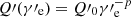 $ Q{\prime}(\gamma{\prime}_{\mathrm{e}})=Q{\prime}_{0}{\gamma{\prime}}_{\mathrm{e}}^{-p} $
