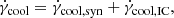 $$ \begin{aligned}&\dot{\gamma }_{\mathrm{cool}} = \dot{\gamma }_{\mathrm{cool,syn}} + \dot{\gamma }_{\mathrm{cool,IC}}, \end{aligned} $$
