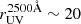 $ r_{\mathrm{UV}}^{2500\AA}\sim 20 $