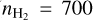 ${n_{{{\rm{H}}_2}}} = 700$