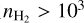 ${n_{{{\rm{H}}_2}}} > {10^3}$