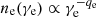 $ n_{\rm e}(\gamma_{\rm e})\propto \gamma_{\rm e}^{-q_{\rm e}} $