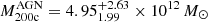 $ M_{\mathrm{200c}}^{\mathrm{AGN}} = 4.95^{+2.63}_{1.99}\times 10^{12}\,{M}_\odot $