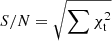 $ {S/N}=\sqrt{\sum \chi^2_{\mathrm{t}}} $