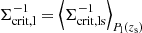 $$ \begin{aligned} \Sigma _{\rm crit,l}^{-1}=\left\langle \Sigma _{\rm crit,ls}^{-1} \right\rangle _{P_{\rm l}(z_{\rm s})} \end{aligned} $$