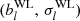 $ (b^{\rm WL}_l,\,\sigma^{\rm WL}_l) $