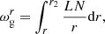 $$ \begin{aligned} \omega _{\rm g}^r=\int _{r}^{{r}_2}\frac{LN}{r}\mathrm{d} r, \end{aligned} $$