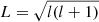 $ L=\sqrt{l(l+1)} $