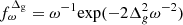 $ f_{\omega}^{\Delta_{\rm g}}=\omega^{-1}{\exp}(-2\Delta_g^2\omega^{-2}) $