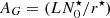 $ A_G=(LN_0^\star/r^\star) $
