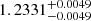 $ 1.2331^{+0.0049}_{-0.0049} $