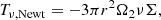 $$ \begin{aligned} T_{\nu ,\mathrm{Newt}} = -3\pi r^2 \Omega _2 \nu \Sigma , \end{aligned} $$