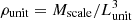 $ \rho_{\rm unit} = M_{\rm scale}/L_{\rm unit}^3 $
