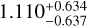 $\[1.110_{-0.637}^{+0.634}\]$