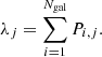 $$ \begin{aligned} \lambda _j = \sum ^{N_{\rm gal}}_{i=1} P_{i,j}. \end{aligned} $$