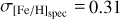 $\[\sigma_{[\mathrm{Fe} / \mathrm{H}]_{\text {spec }}}\]$