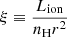 $ \xi \equiv \frac{L_{\mathrm{ion}}}{n_{\mathrm{H}} r^2} $