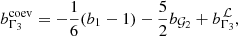 $$ \begin{aligned}&b_{\Gamma _3}^\mathrm{coev}=-\frac{1}{6}(b_1-1)-\frac{5}{2}b_{\mathcal{G}_2}+b_{\Gamma _3}^{\,\mathcal{L} }, \end{aligned} $$