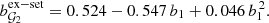 $$ \begin{aligned} b_{\mathcal{G}_2}^\mathrm{ex-set} =0.524-0.547\,b_1 + 0.046\,b_1^{\,2}. \end{aligned} $$