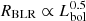 $ R_{\mathrm{BLR}} \propto L_{\mathrm{bol}}^{0.5} $