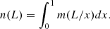 $$ \begin{aligned} n(L) = \int _{0}^{1} m(L/x) dx. \end{aligned} $$