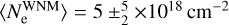$\[\left\langle N_{\mathrm{e}}^{\mathrm{WNM}}\right\rangle=5 \pm_2^5 \times 10^{18} \mathrm{~cm}^{-2}\]$