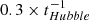 $ 0.3\times t^{-1}_{Hubble} $