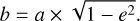 $\[b=a \times \sqrt{1-e^2} \text {. }\]$
