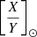$ \left[\frac{X}{Y}\right]_{\odot} $