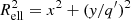 $ R_{{\rm ell}}^2 = x^2 + ({\it y}/q^\prime)^2 $