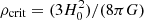 $ \rho_{\mathrm{crit}} = (3H_{0}^{2})/(8\pi G) $