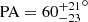 $ \mathrm{PA} = 60{^{+21}_{-23}}^\circ $