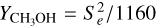 ${Y_{{\rm{C}}{{\rm{H}}_3}{\rm{OH}}}} = S_e^2/1160$