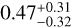 $\[0.47_{-0.32}^{+0.31}\]$