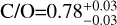 $\[\mathrm{C} / \mathrm{O}=0.78_{-0.03}^{+0.03}\]$