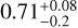 $\[0.71_{-0.2}^{+0.08}\]$