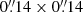 $ 0{{\overset{\prime\prime}{.}}}14 \times 0{{\overset{\prime\prime}{.}}}14 $