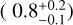 $\left( {0.8_{ - 0.1}^{ + 0.2}} \right)$