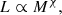 $$ \begin{aligned} L \propto M^\chi , \end{aligned} $$