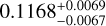 $\[0.1168_{-0.0067}^{+0.0069}\]$