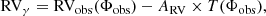 $$ \begin{aligned} \mathrm{RV}_{\gamma }=\mathrm{RV_{obs}}(\Phi _{\rm obs})-A_{\rm RV}\times T(\Phi _{\rm obs}), \end{aligned} $$
