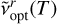 $\tilde v_{{\rm{opt}}}^r(T)$