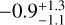 $\[-0.9_{-1.1}^{+1.3}\]$