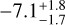 $\[-7.1_{-1.7}^{+1.8}\]$
