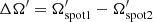$ \Delta \Omega^\prime=\Omega^\prime_{\mathrm{spot1}}-\Omega^\prime_{\mathrm{spot2}} $