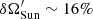 $ \delta \Omega^\prime_{\mathrm{Sun}}\sim16\% $