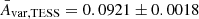 $ \bar {A}_{\mathrm{var,TESS}}=0.0921 \pm 0.0018 $